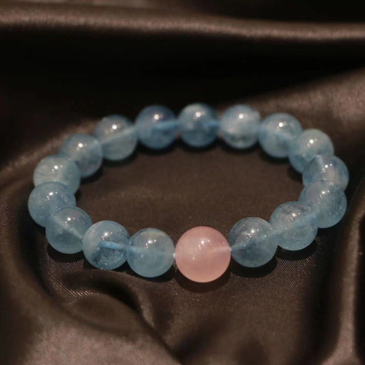 ISFP - Gentle Spirit: Aquamarine + Rose Quartz Bracelet