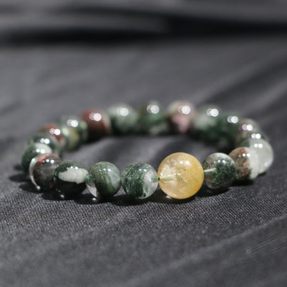 INTJ - Visionary Growth: Green Phantom & Phantom Quartz Bracelet