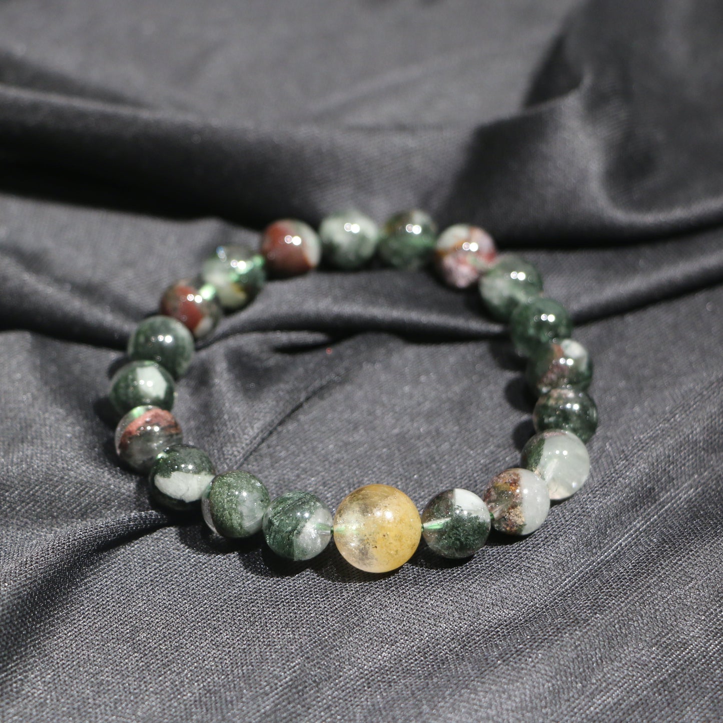 INTJ - Visionary Growth: Green Phantom & Phantom Quartz Bracelet