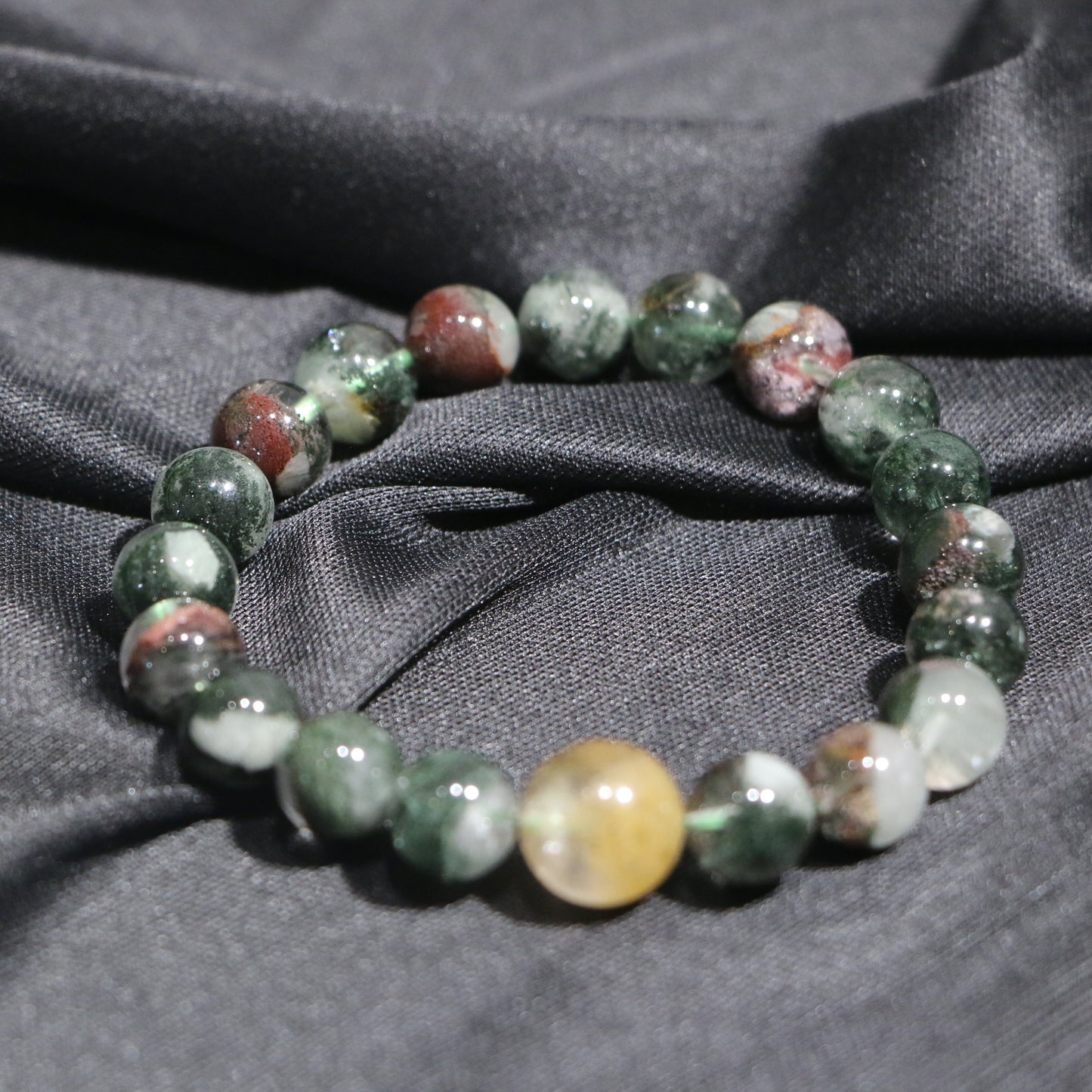 INTJ - Visionary Growth: Green Phantom & Phantom Quartz Bracelet