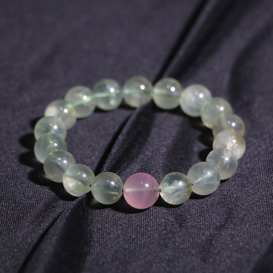 ESFP - Passionate Love: Prehnite & Rose Quartz Heart Bracelet