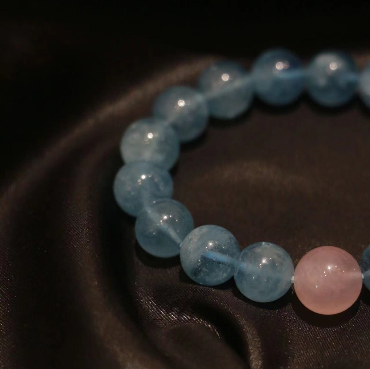 ISFP - Gentle Spirit: Aquamarine + Rose Quartz Bracelet